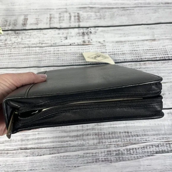 Vintage 1998 Shafmaster Amboldi Black Leather Office Day Planner Address Book - Picture 2 of 16